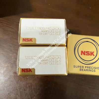 Le roulement à billes angulaire de contact NSK haute précision 7203CTYNDBLP4